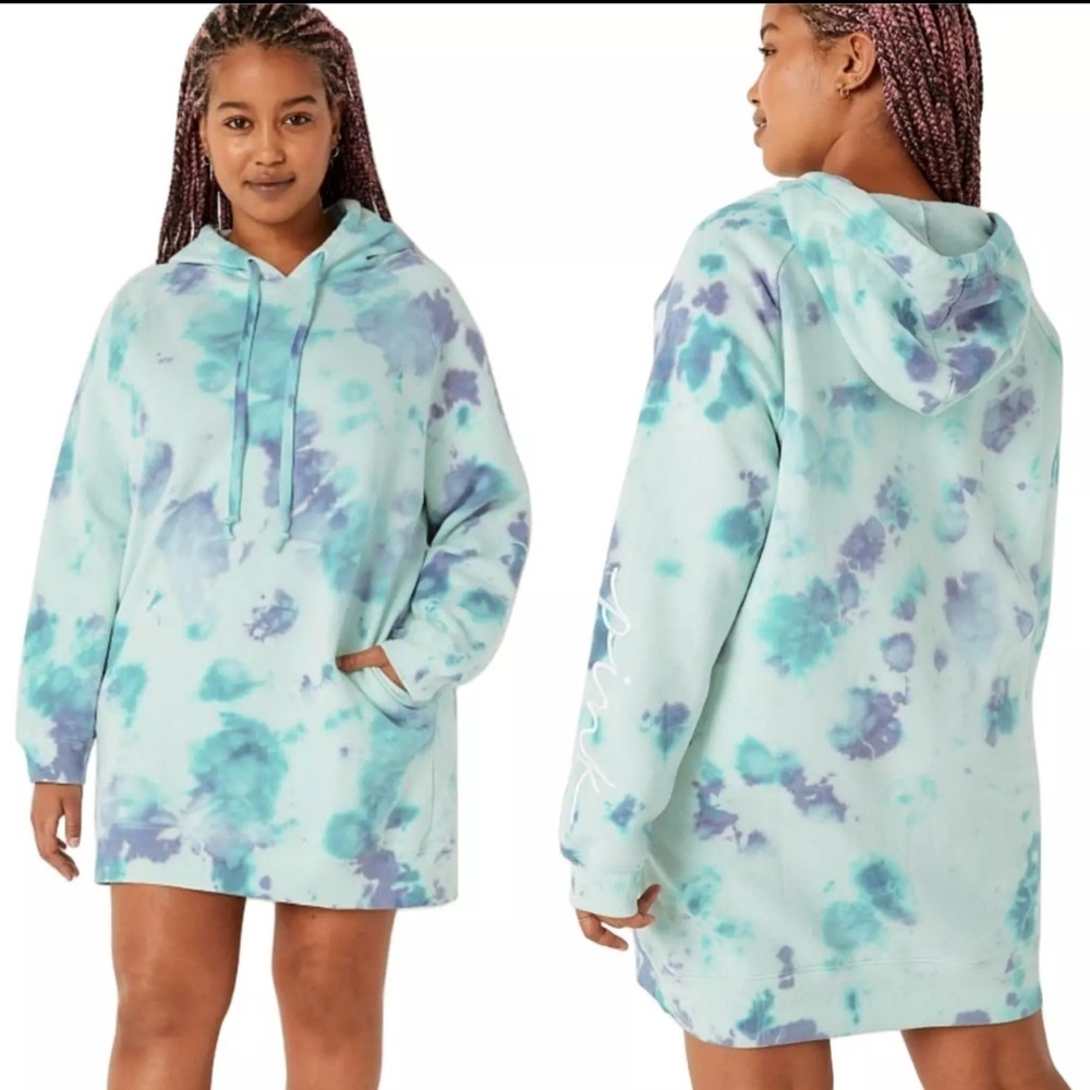 Pink Victoria’s Secret tie dye sweatshirt dress NWT